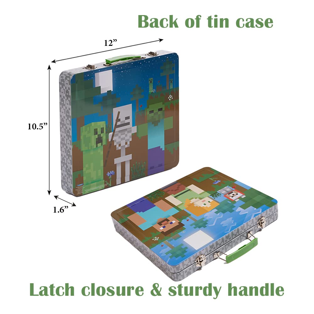 Innovative Designs Minecraft Deluxe Kids Activity Set – Carry Tin, Coloring Sheets & More
