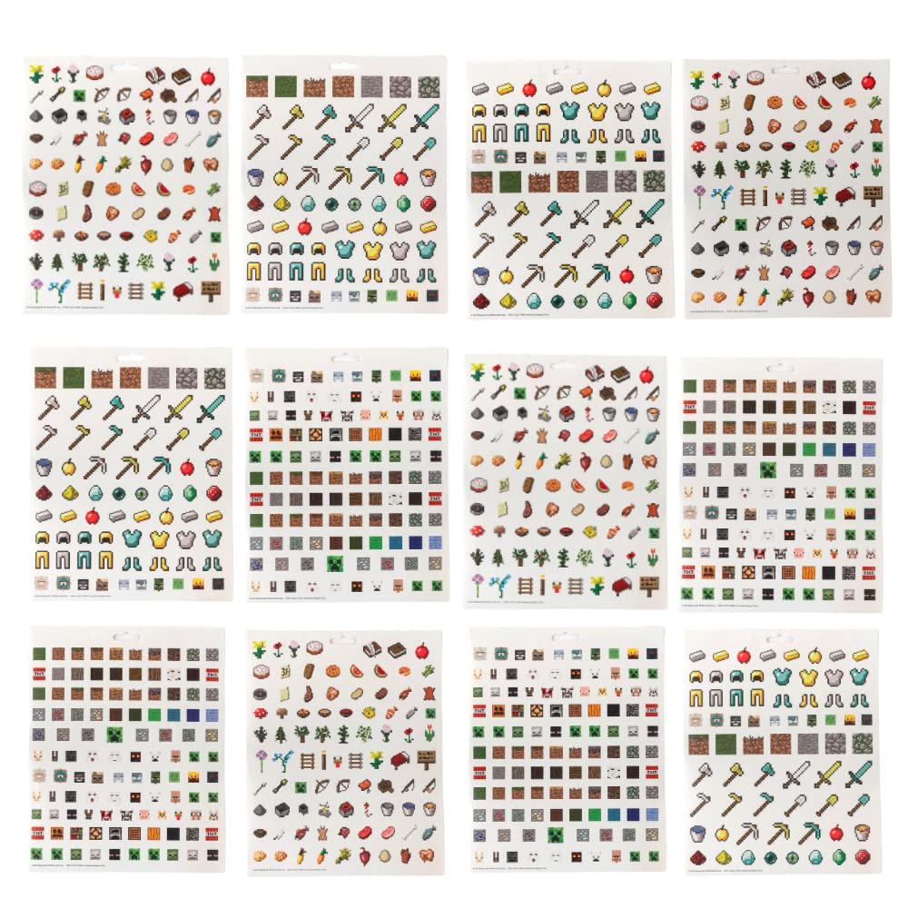 Minecraft Stickers for Kids – 14 Sheet Book Set with 1200+ Stickers | Innovative Designs