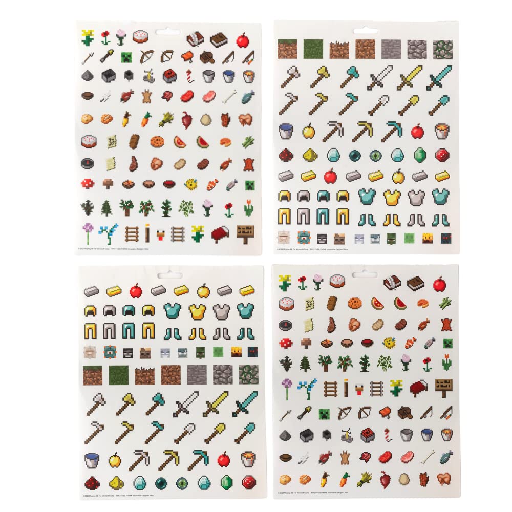 Minecraft Stickers for Kids – 14 Sheet Book Set with 1200+ Stickers | Innovative Designs
