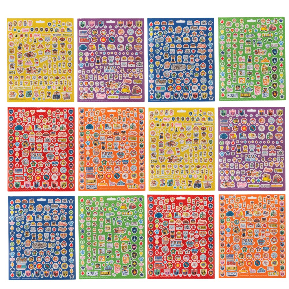Nickelodeon Paw Patrol Sticker Book Set – 14 Sheets, 1200+ Puffy & Regular Stickers | Innovative Designs