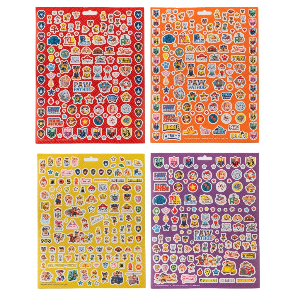 Nickelodeon Paw Patrol Sticker Book Set – 14 Sheets, 1200+ Puffy & Regular Stickers | Innovative Designs