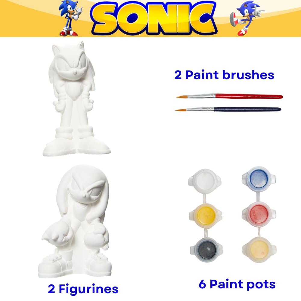 Innovative Designs Sonic The Hedgehog DIY Paint-Your-Own Figurines Set — Sonic & Knuckles