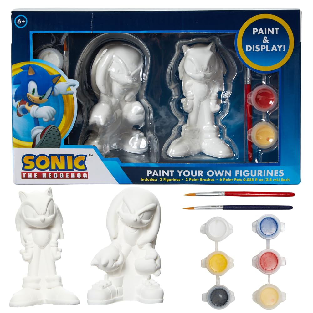 Innovative Designs Sonic The Hedgehog DIY Paint-Your-Own Figurines Set — Sonic & Knuckles