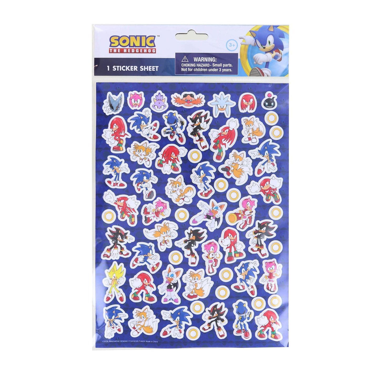 Innovative Designs Sonic The Hedgehog Raised Sticker Sheet – 26 Puffy Stickers for Kids