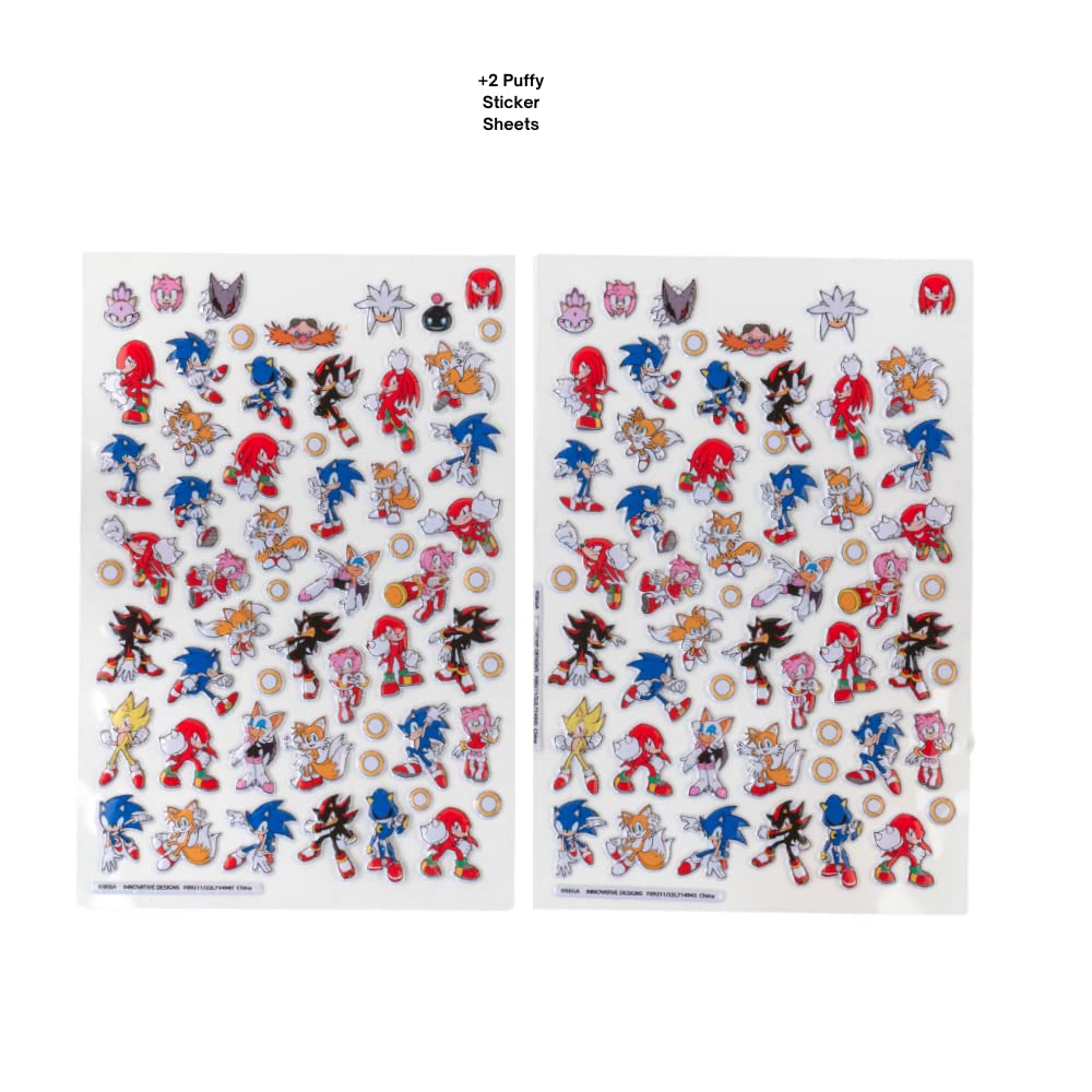 Sonic Sticker Book Set – 14 Sheets, 1200+ Puffy Stickers | Innovative Designs