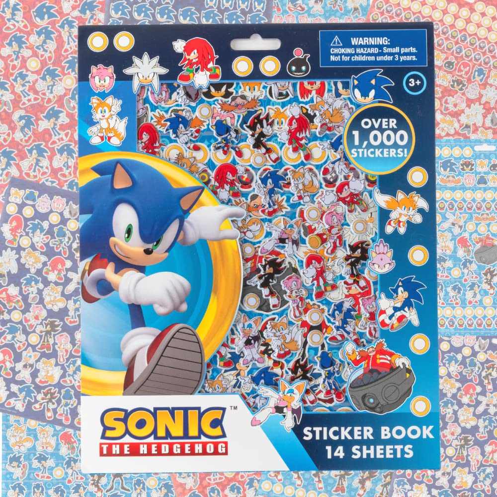 Sonic Sticker Book Set – 14 Sheets, 1200+ Puffy Stickers | Innovative Designs