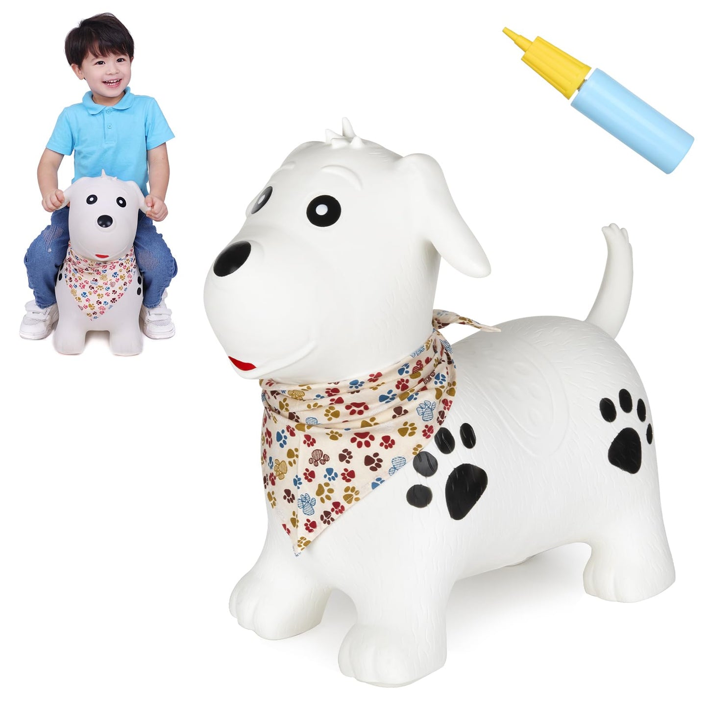 INPANY Bouncy Dog Hopper Toy for Toddlers – Indoor/Outdoor Ride-On Animal