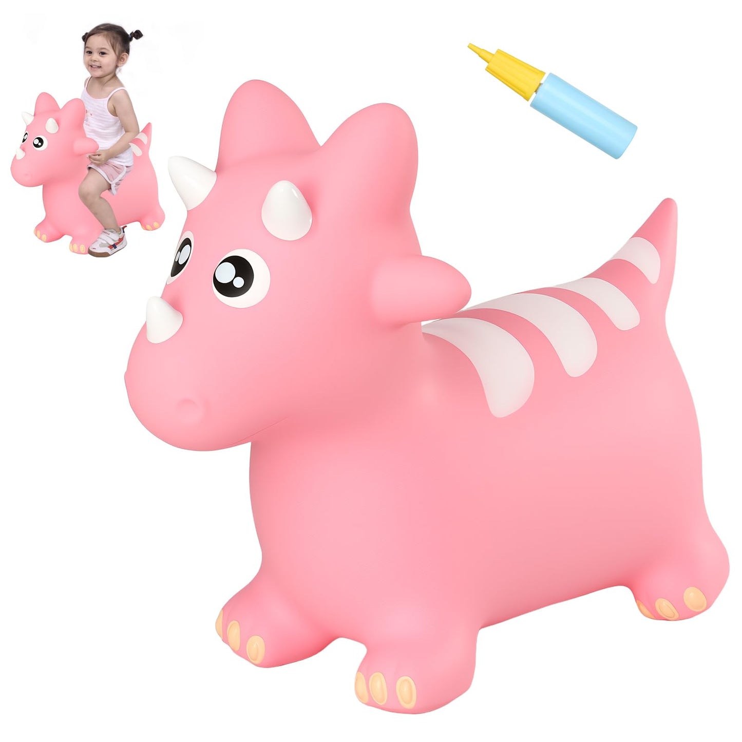 INPANY Bouncy Horse & Dinosaur Hopper — Inflatable Toddler Ride-On for Indoor & Outdoor Fun