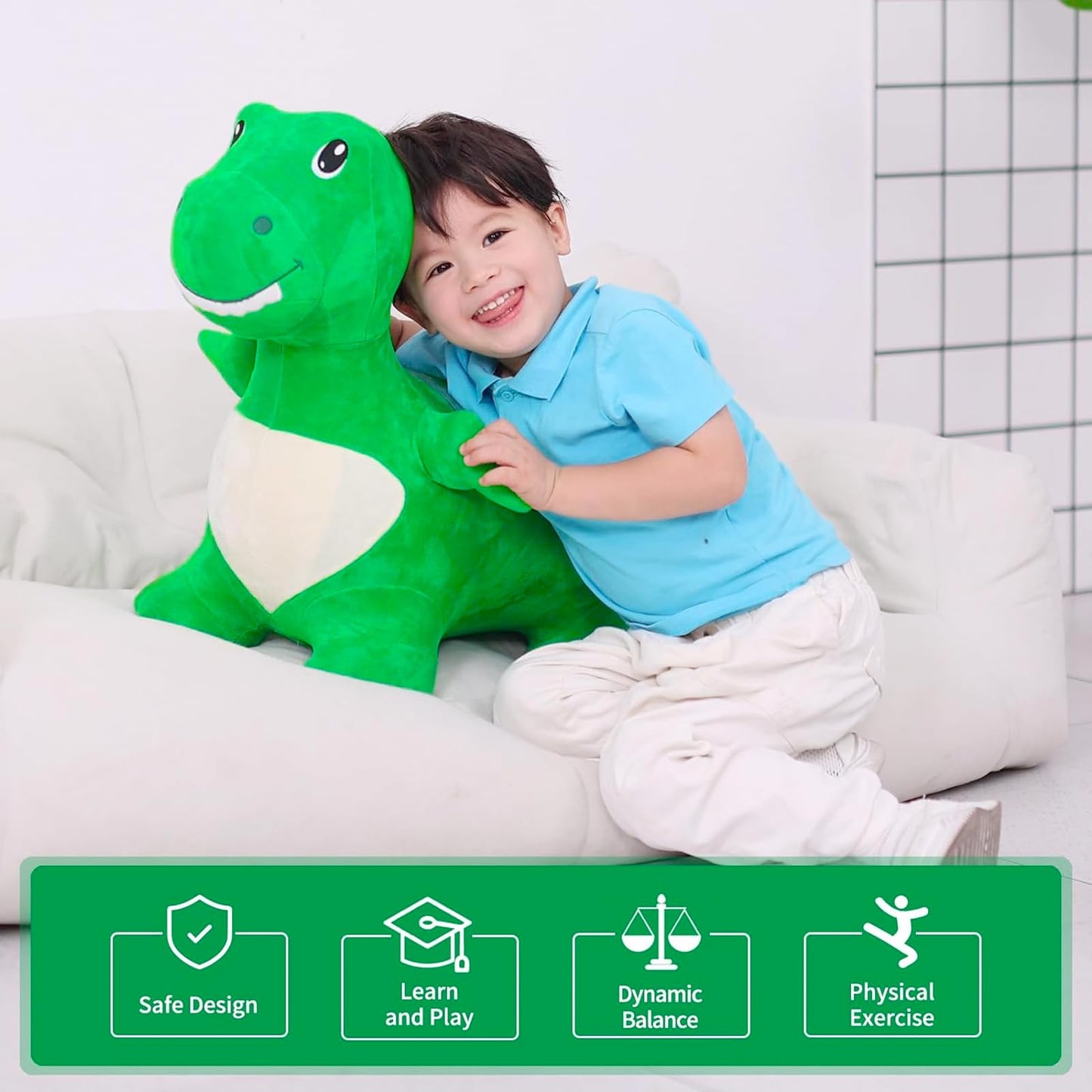 INPANY Bouncy Dinosaur Hopper Toy for Toddlers – Plush Ride-On Dino for Indoor & Outdoor Fun