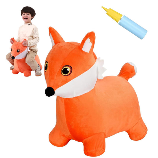 INPANY Fox Hopper Toy – Plush Bouncy Ride-On for Toddlers (Indoor/Outdoor)
