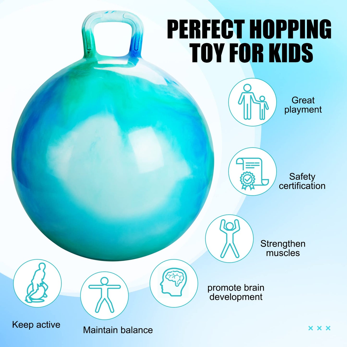 INPODAK Hopper Ball 18 Inch with Handle – Safe Jumping Toy for Kids Aged 3–6