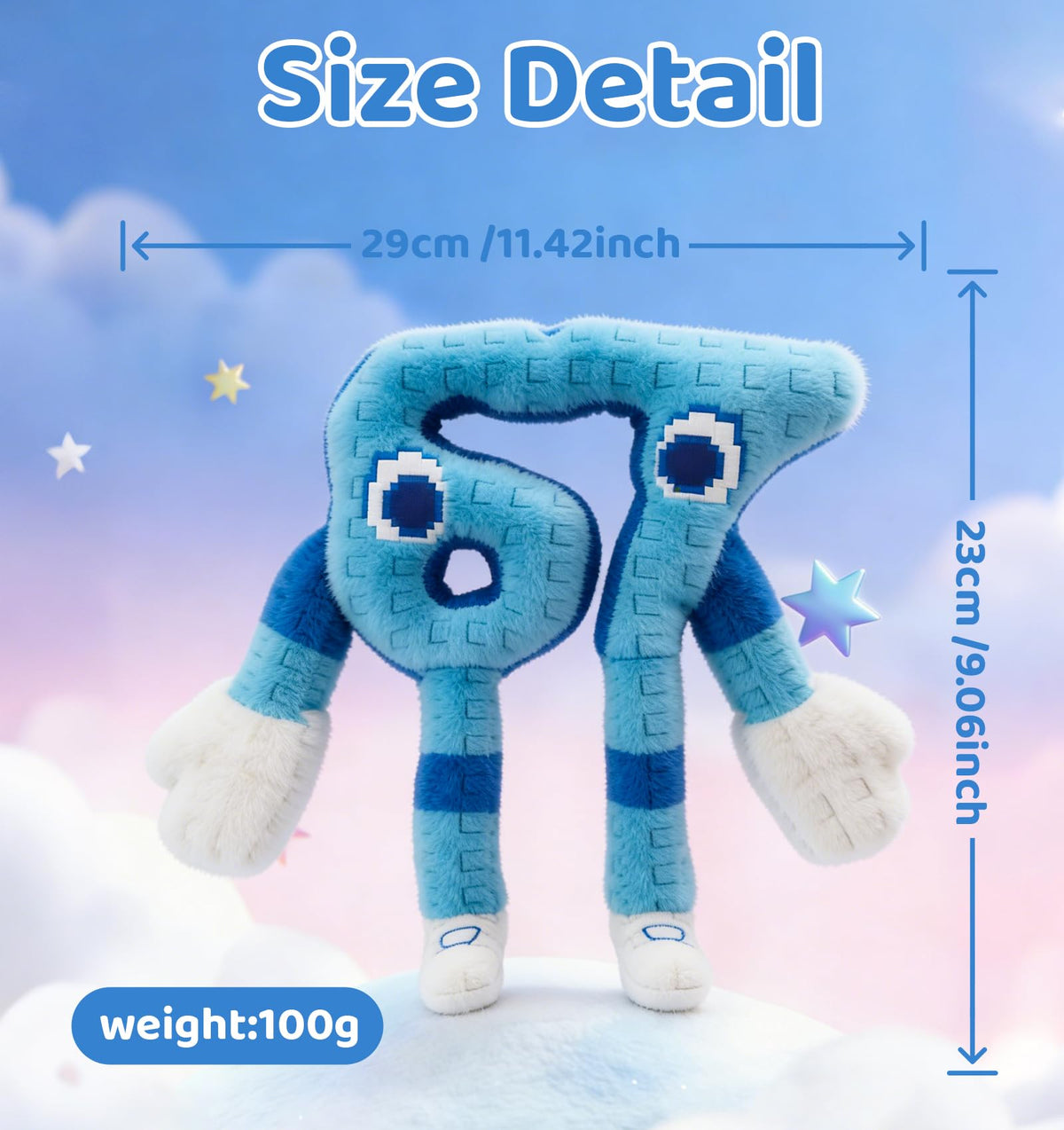 INROAN Brainrot 67 Plush Blue – 10-Inch Collectible Plush by INROAN