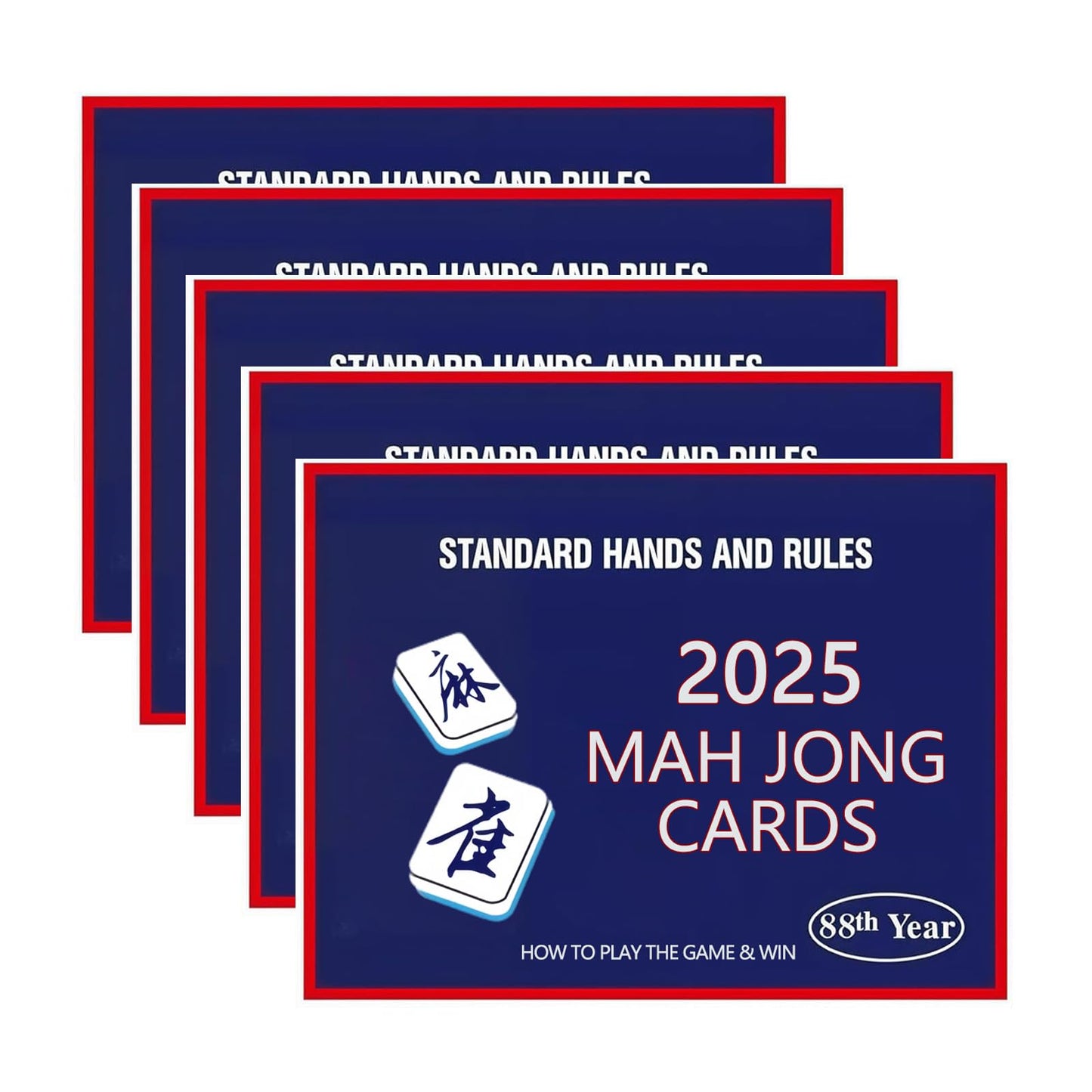 INROAN 5Pcs Mahjong Cards 2025 Official Revision – Large-Print Rule Guide