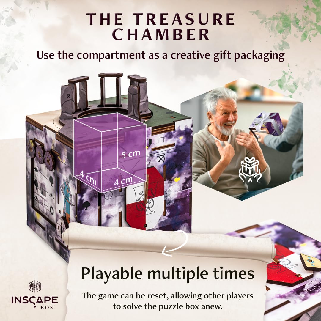 INSCAPE Cluebox Stonehenge Legacy – Interactive Wooden Escape Room Puzzle Box for Adults