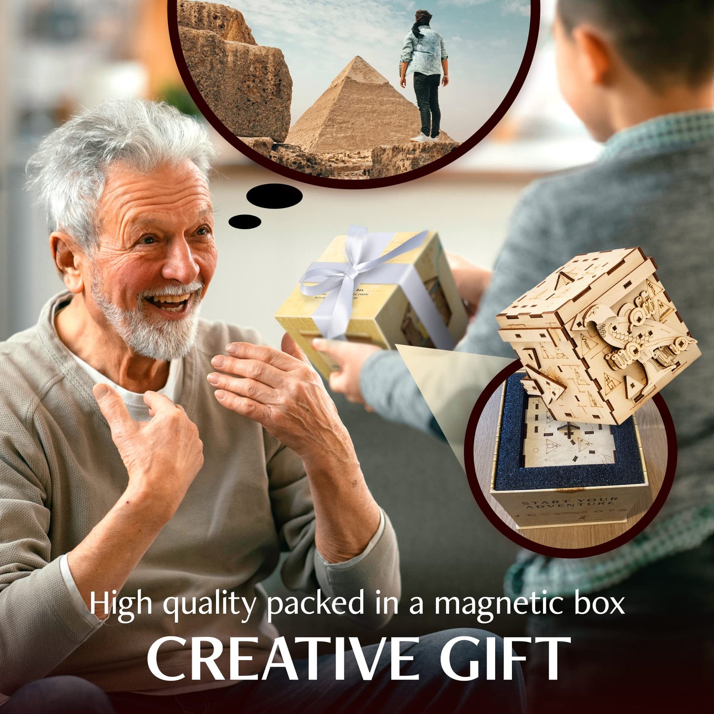 INSCAPE Pharaoh's Secret Puzzle Box – Escape Room in a Box for Adults | Hidden Compartments