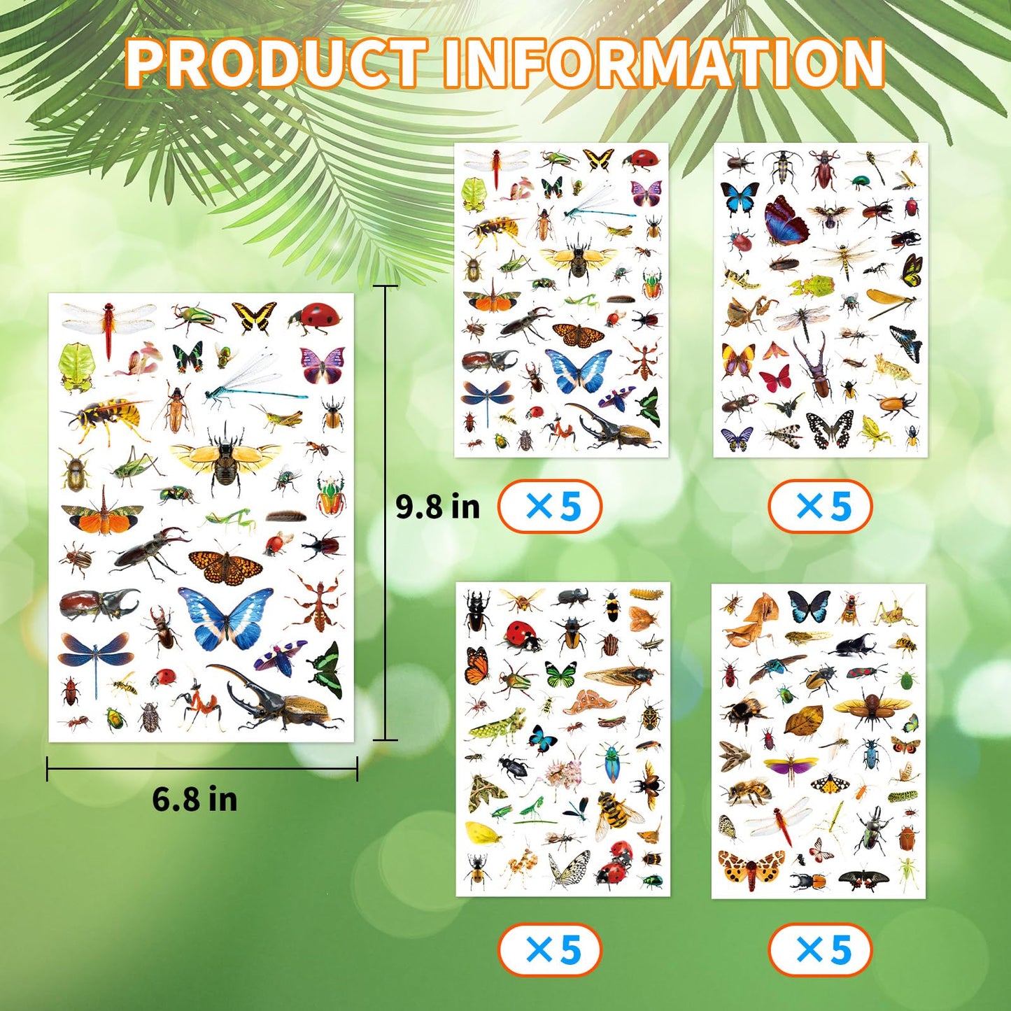 Insect Animals Stickers Pack – 840 Count for Scrapbooks, Planners & Gifts