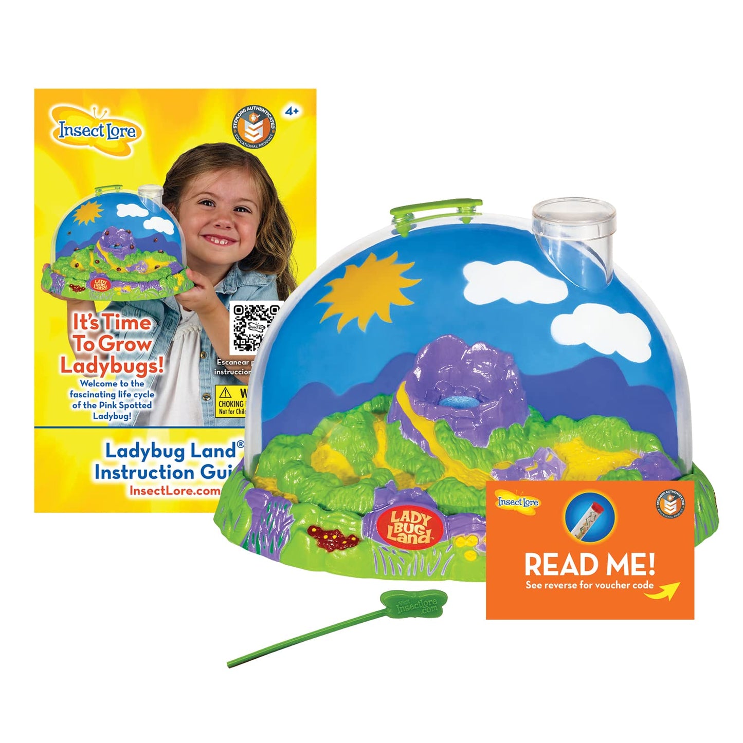 Insect Lore Ladybug Land | Live Ladybug Habitat Kit with Larvae Voucher