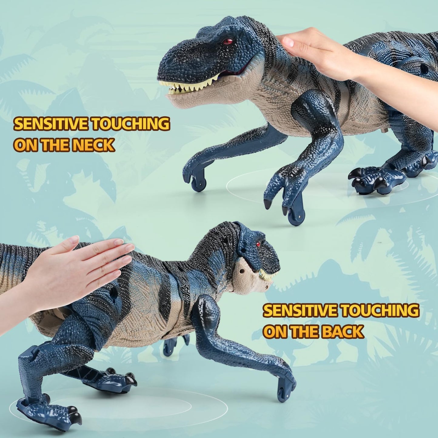 INSFUN 2.4GHz Remote Control Walking Dinosaur Toy – Interactive Dino with Roaring, Lights & Mist Spray
