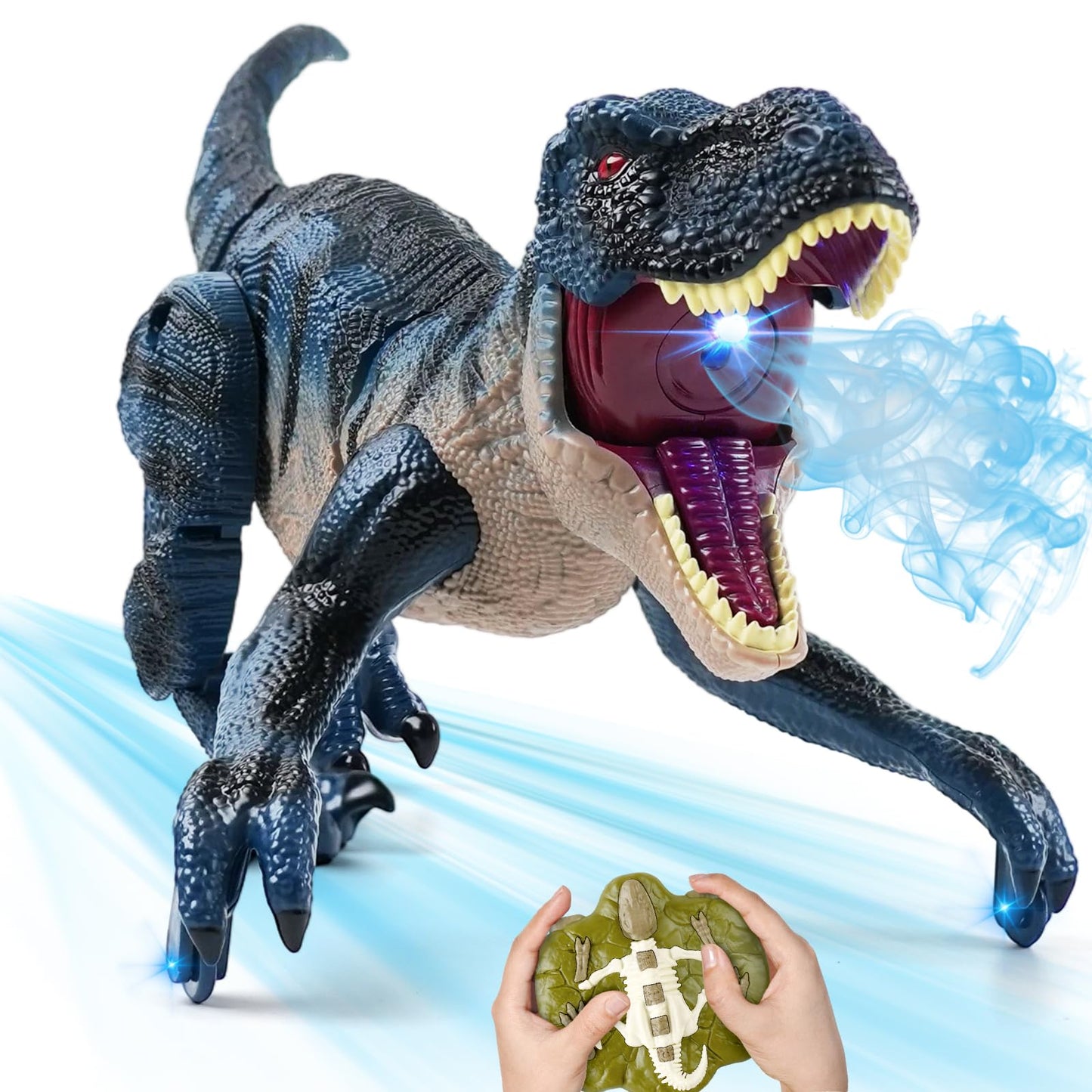 INSFUN 2.4GHz Remote Control Walking Dinosaur Toy – Interactive Dino with Roaring, Lights & Mist Spray