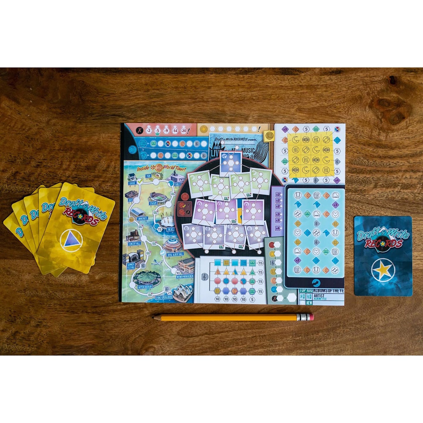Inside Up Games Draft & Write Records – Music Board Game