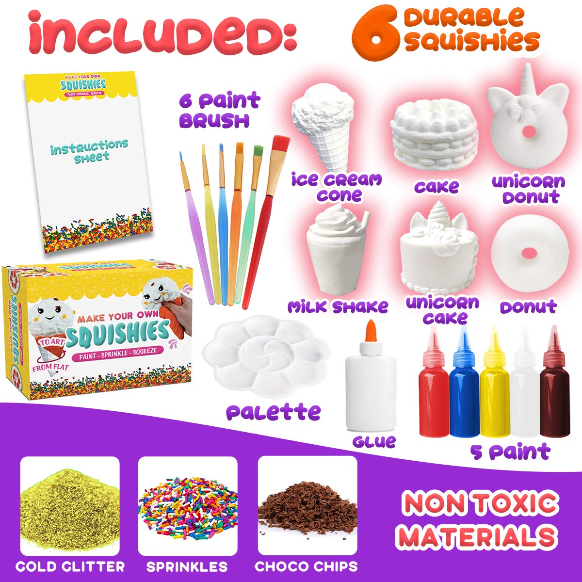Insnug Paint Your Own Squishies Kit – Dessert Squishies Craft for Kids 4–10