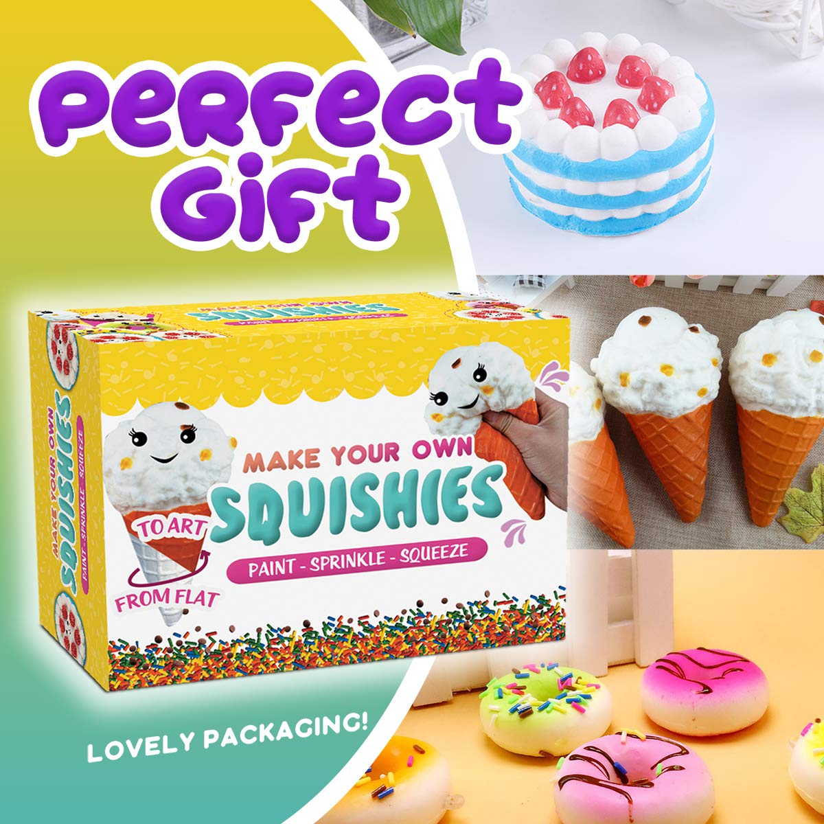 Insnug Paint Your Own Squishies Kit – Dessert Squishies Craft for Kids 4–10