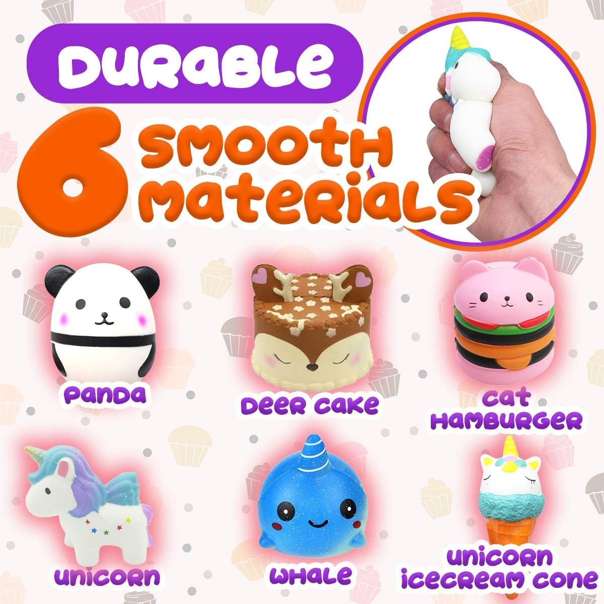Insnug Sensory Dessert Squishies – Jumbo DIY Squishies for Kids 4-10 (Unicorn, Ice Cream, Donut) + Painting Kit