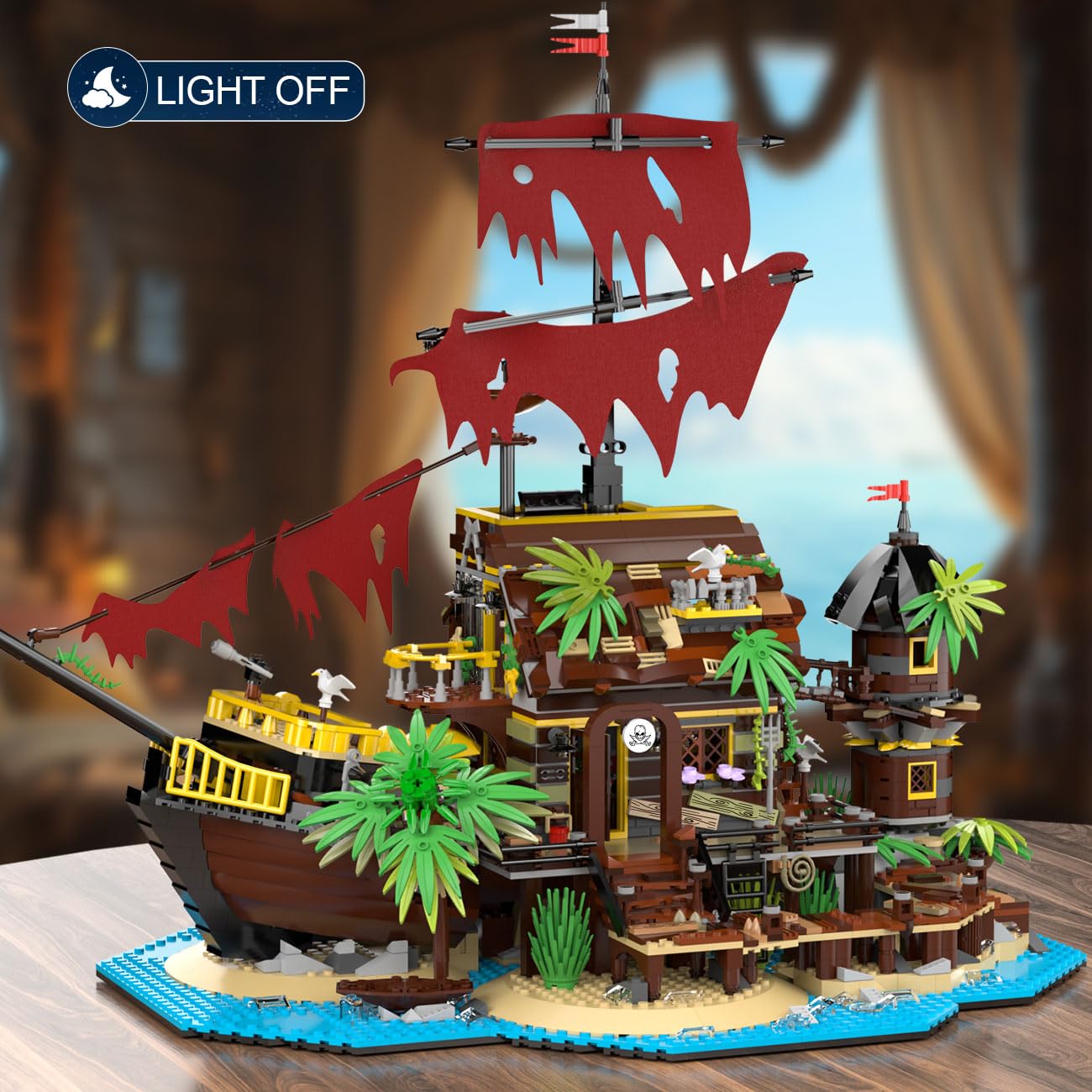 INSOON Pirate Shipwreck House 2-in-1 Building Set with LED Light (1854 pcs)