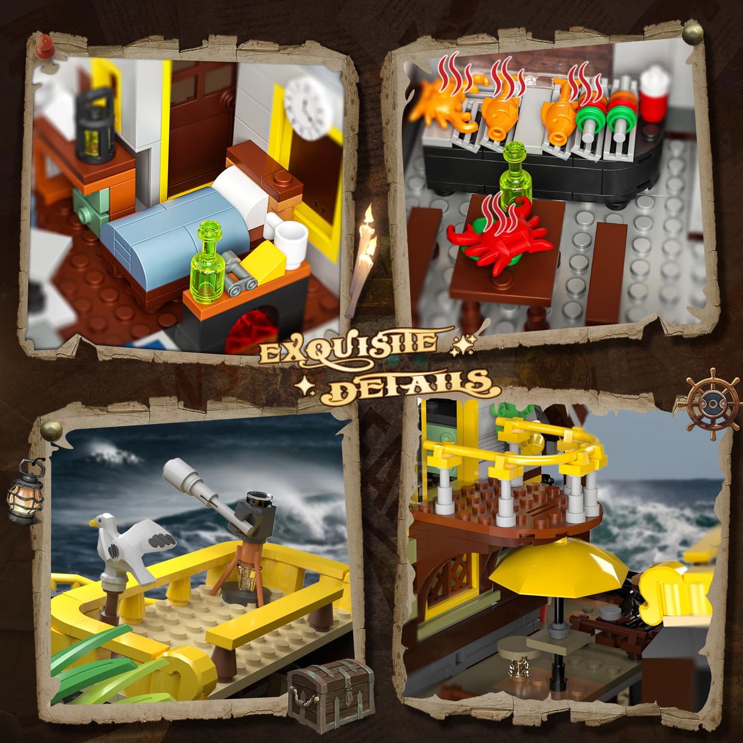 INSOON Pirate Shipwreck House 2-in-1 Building Set with LED Light (1854 pcs)