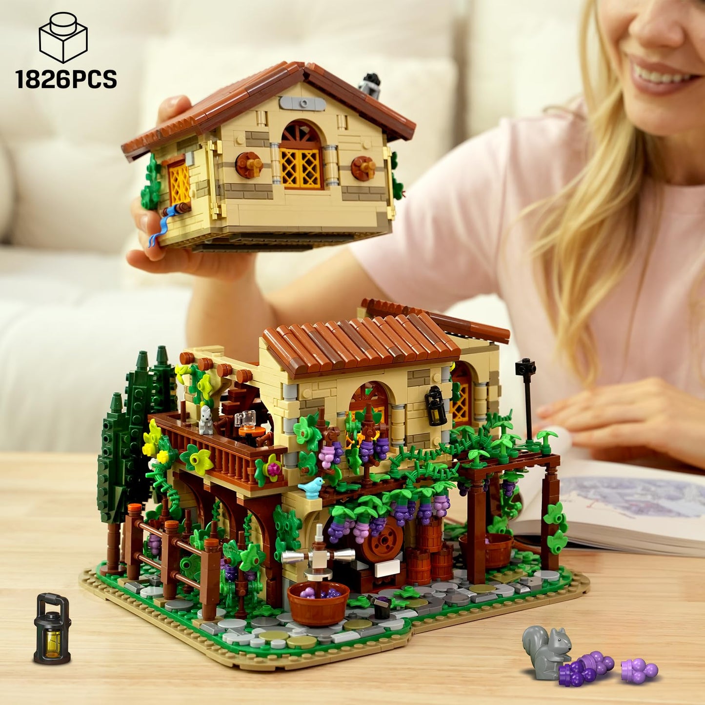 INSOON Winery Chateau House Building Kit with Lights – 1826 Pieces
