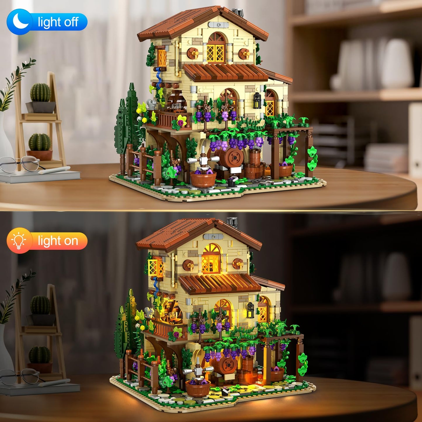 INSOON Winery Chateau House Building Kit with Lights – 1826 Pieces