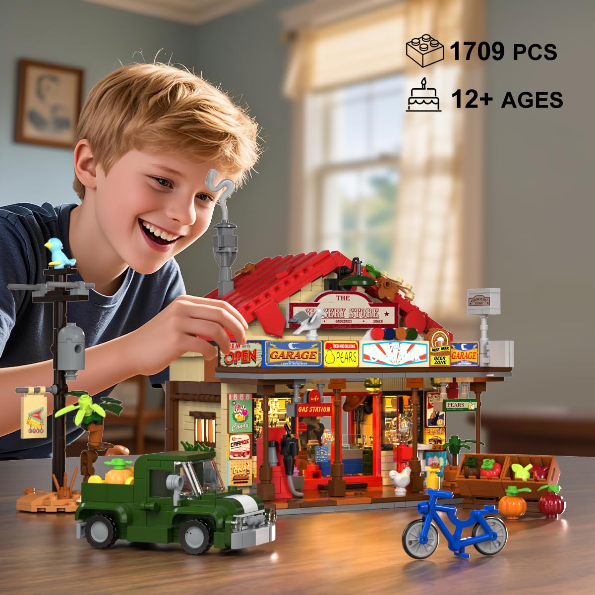 INSOON Country General Store Building Set – 1709 Pcs with LED Lighting