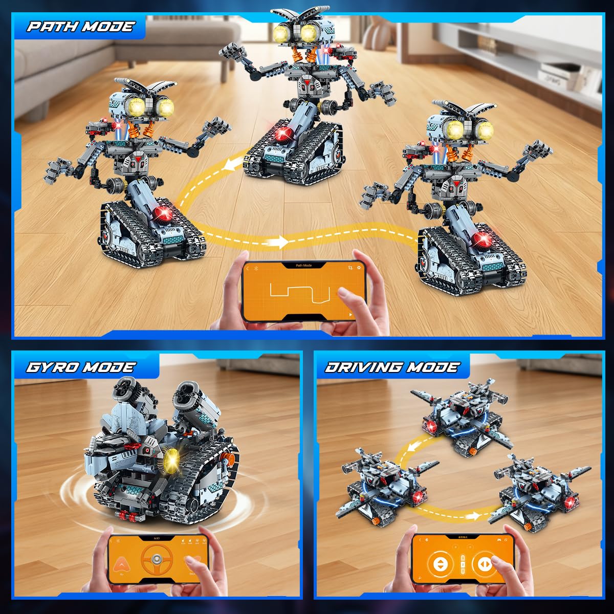 INSOON 5-in-1 Robot Building Toy with Lights – App & Remote, 795 PCS