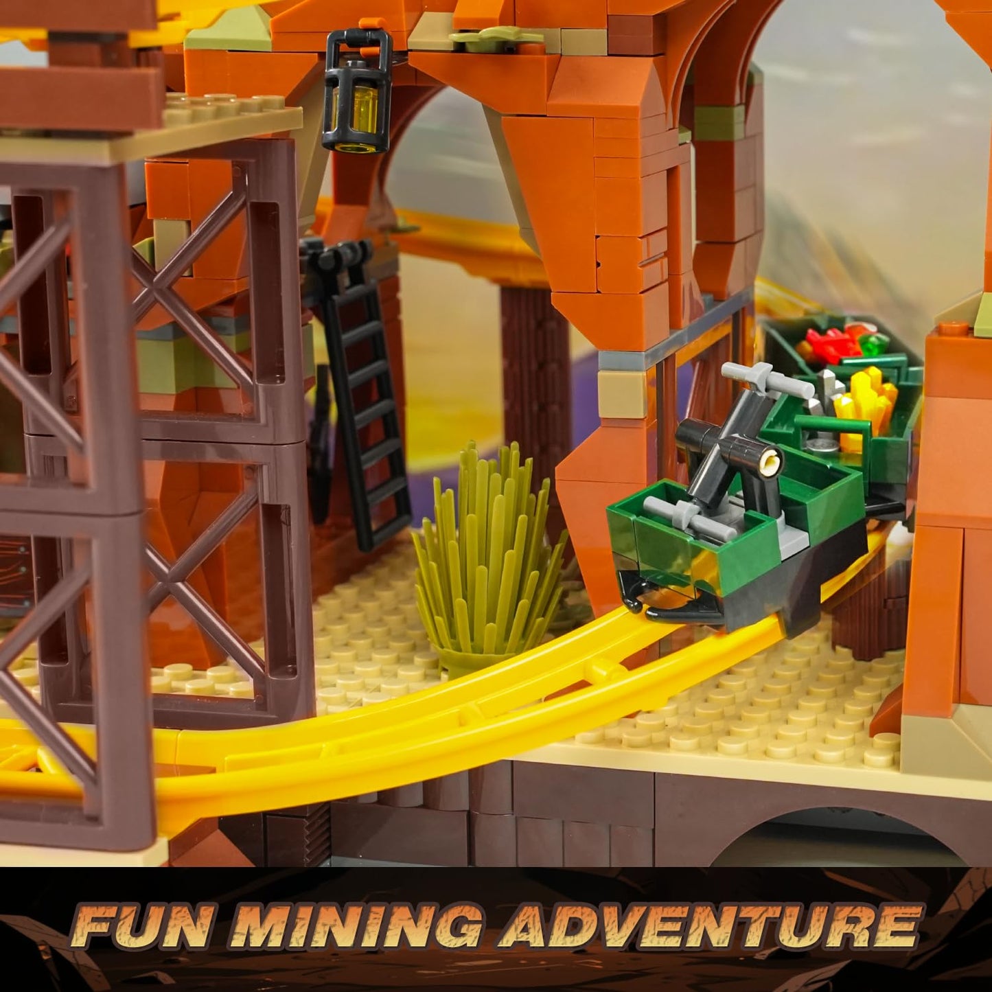 INSOON Western Roller Coaster Building Set — 1270-Piece Mine Train Kit for Adults, Teens & Kids
