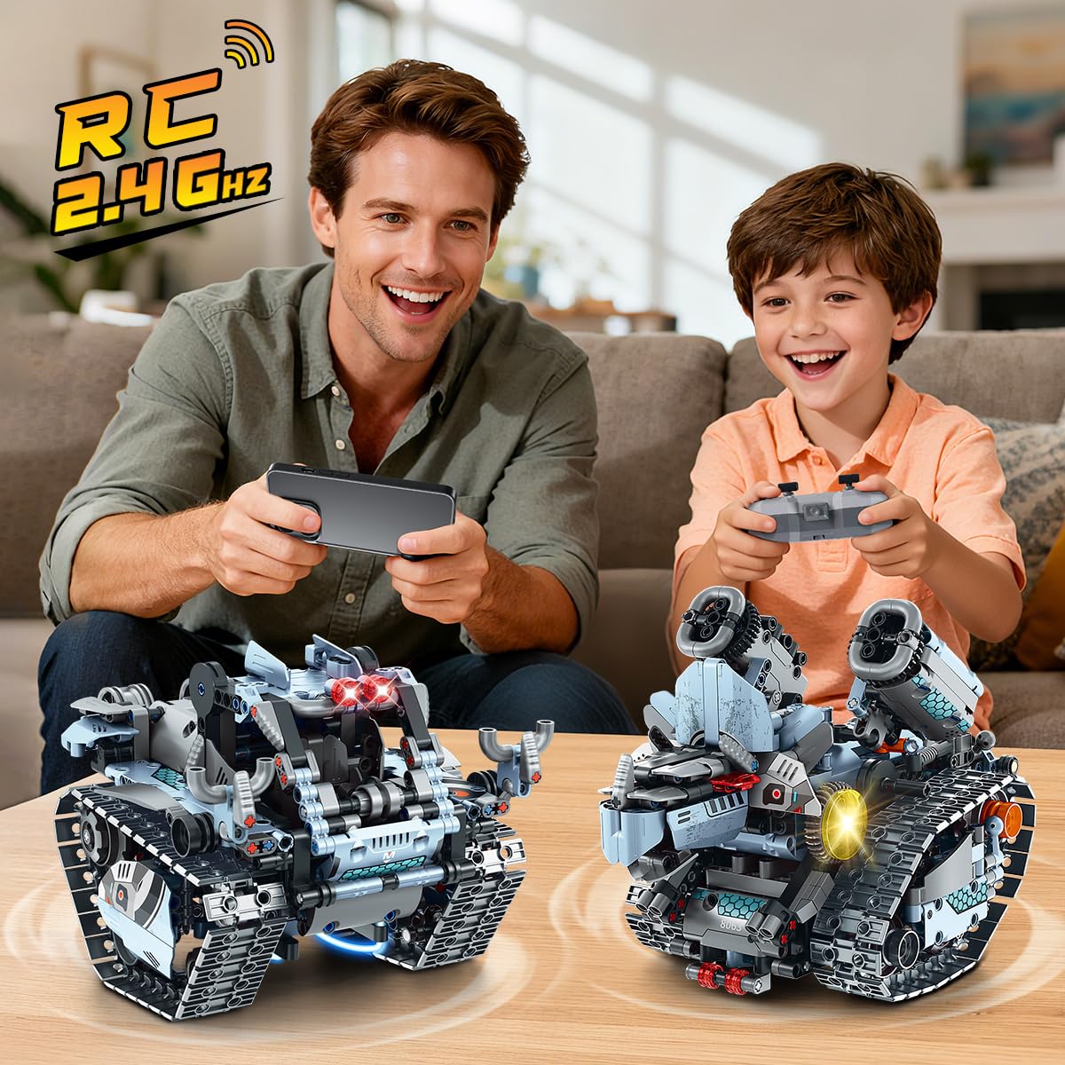 INSOON 5-in-1 Robot Building Toy with Lights – App & Remote, 795 PCS