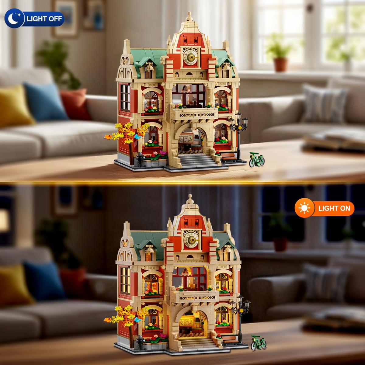 INSOON University Club House Building Set with Light — 1629-Piece City Campus Architecture Model