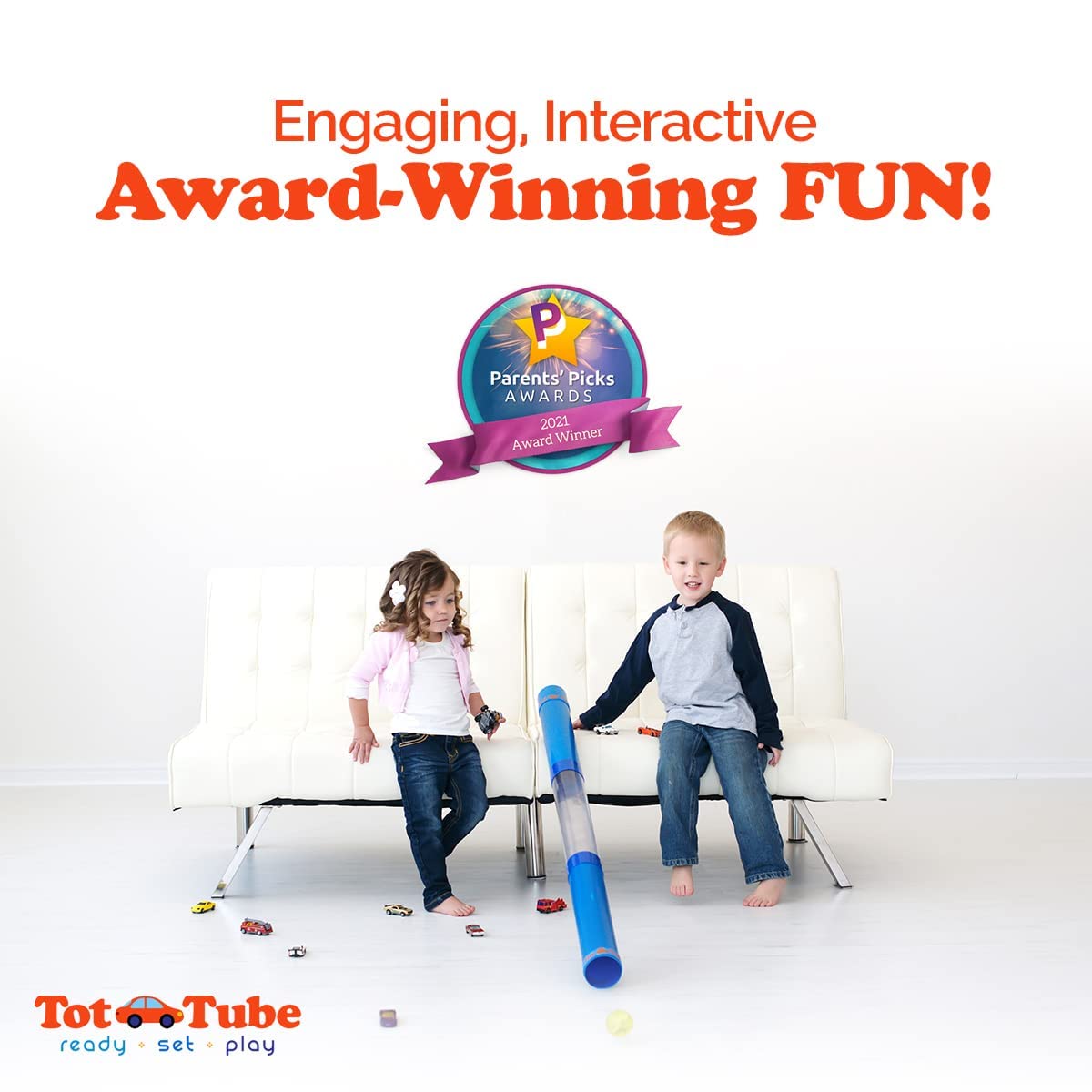 Inspiration Play Tot Tube Playset – Toy Car & Ball Ramp Race Track