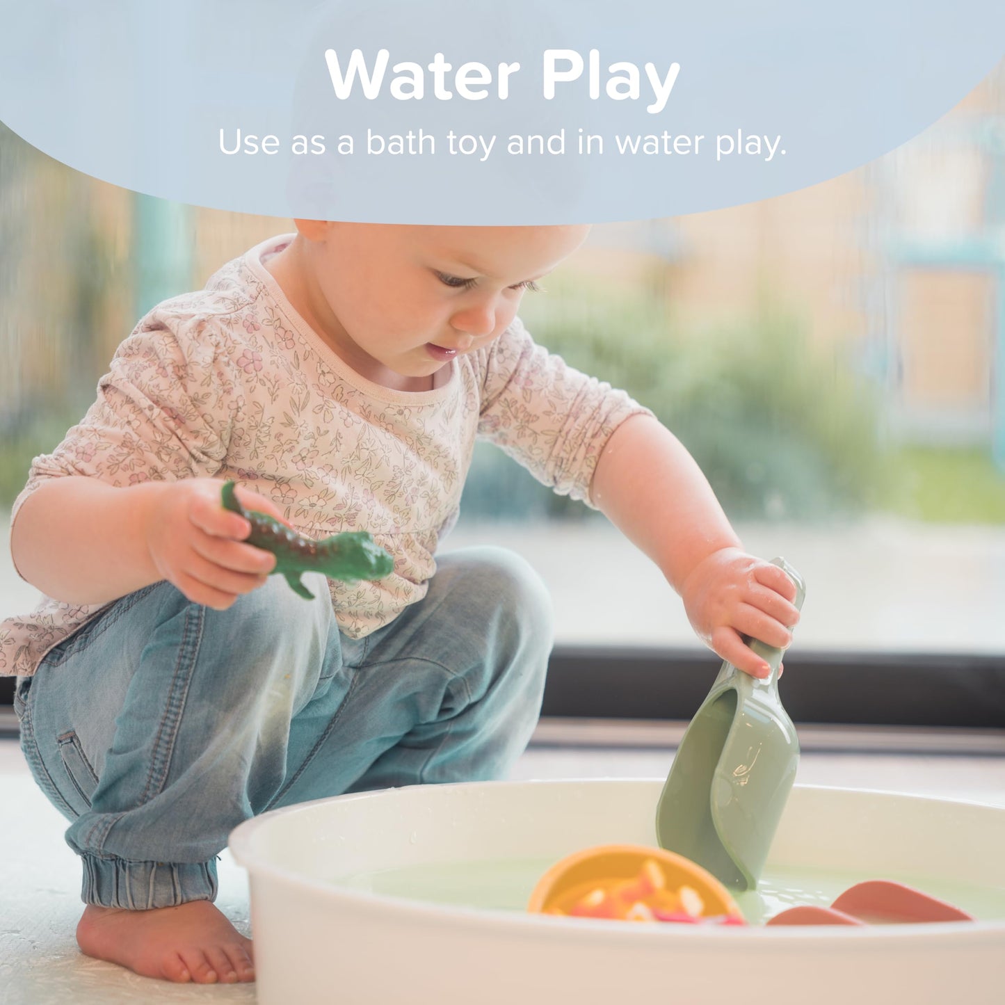 Inspire My Play - 3-Pack Silicone Nesting Scoops for Sensory Play & Montessori (Green)