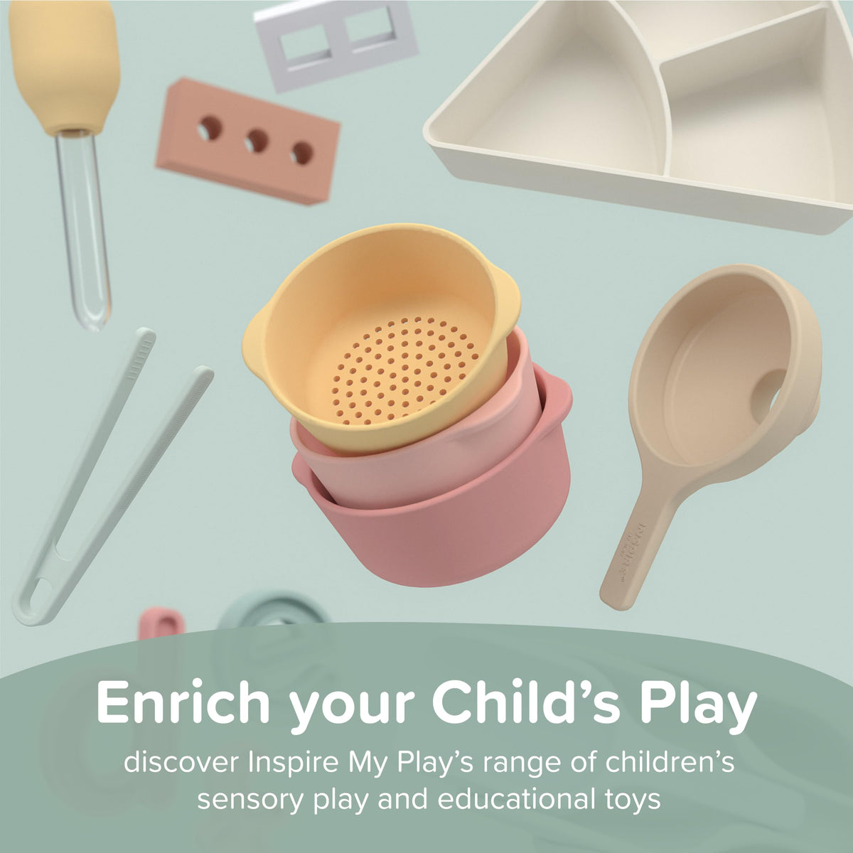 Inspire My Play - 4 Mini Silicone Scoops for Sensory Tray & SEN