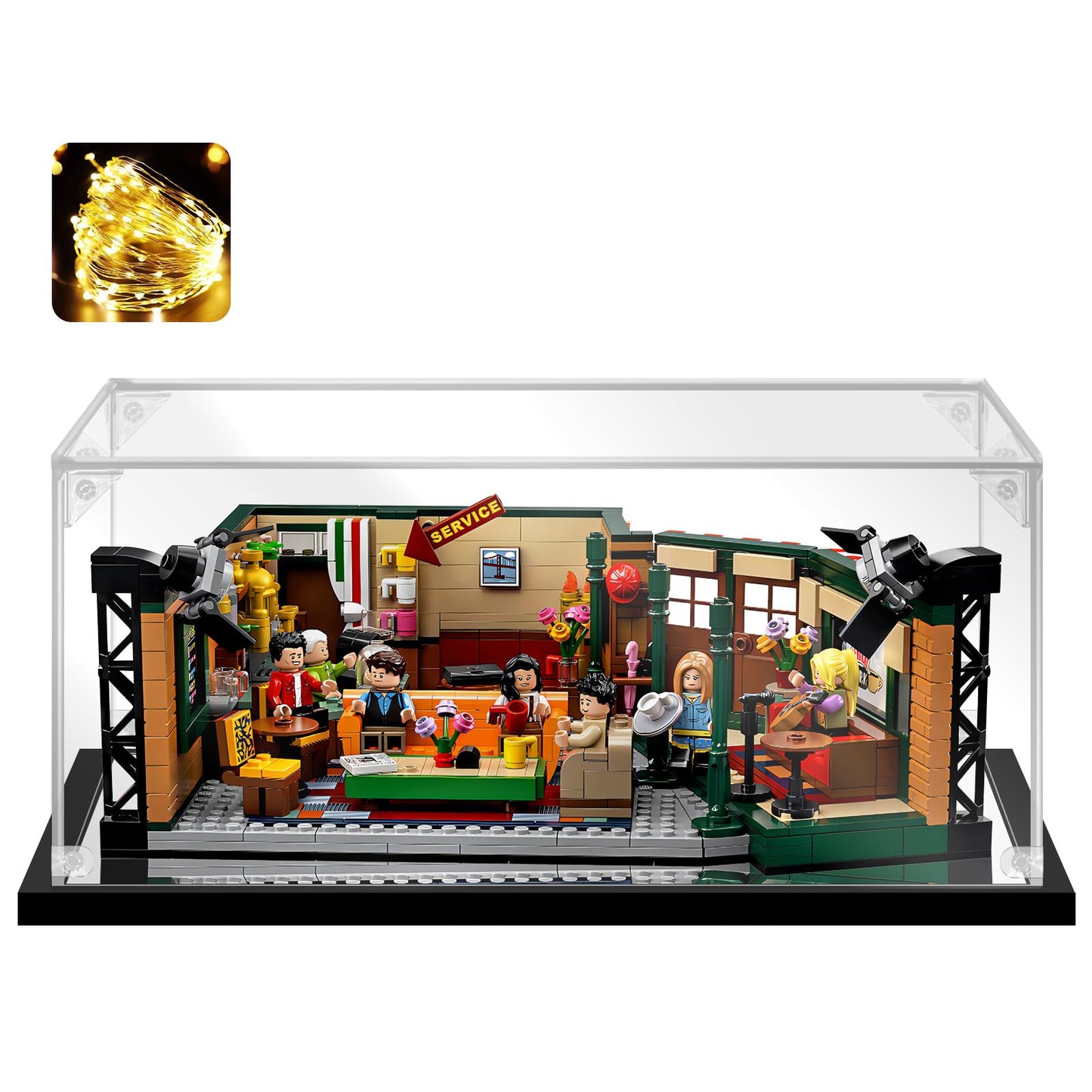 Instnovny Innovny Acrylic Display Case for Collectibles & Lego – Clear Dustproof Case, 13.8x9.8x5.9 in (Black)