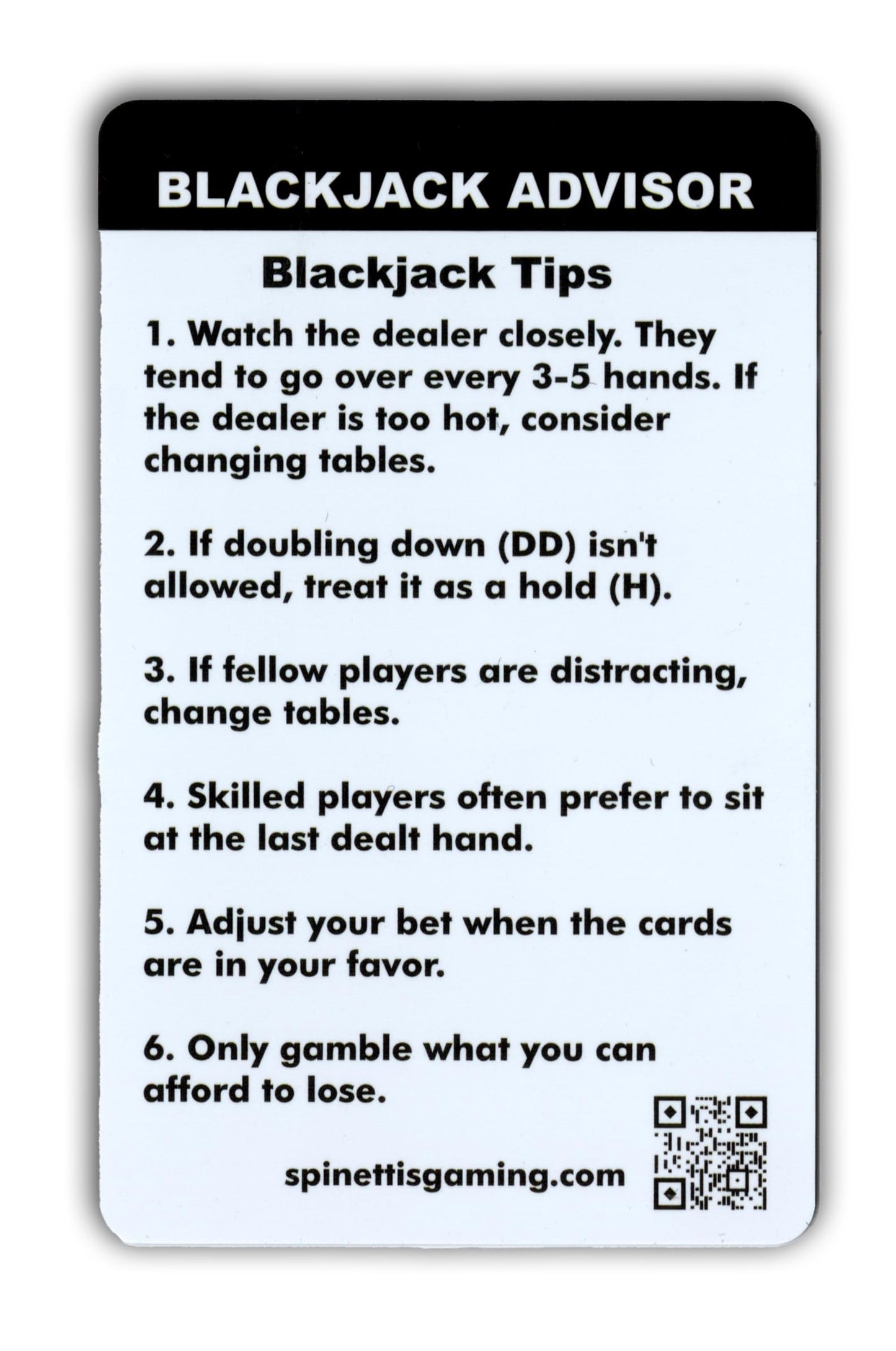 Instructional Services Blackjack Basic Strategy Card — Pocket-Sized Wallet Reference