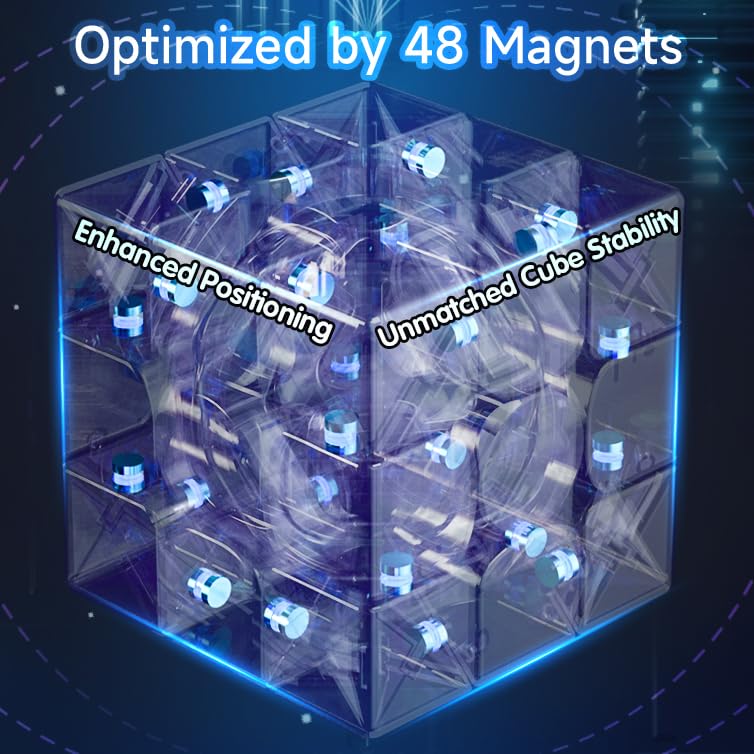 INTEGEAR Full Size 56mm Magnetic Speed Cube – Stickerless 3x3, Easy Turning, Smooth Play