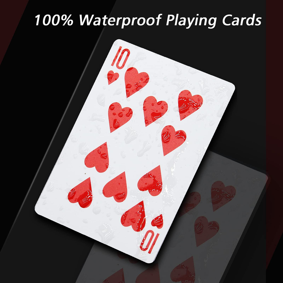 INTEGEAR Waterproof Plastic Playing Cards – 2 Decks, 2.5 x 3.5 in, Durable & Washable for Poker & Family Games