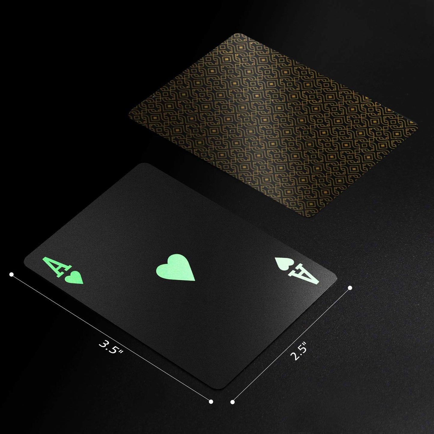 INTEGEAR Plastic Playing Cards – Premium Waterproof Black Poker Deck (54 Cards + Box)