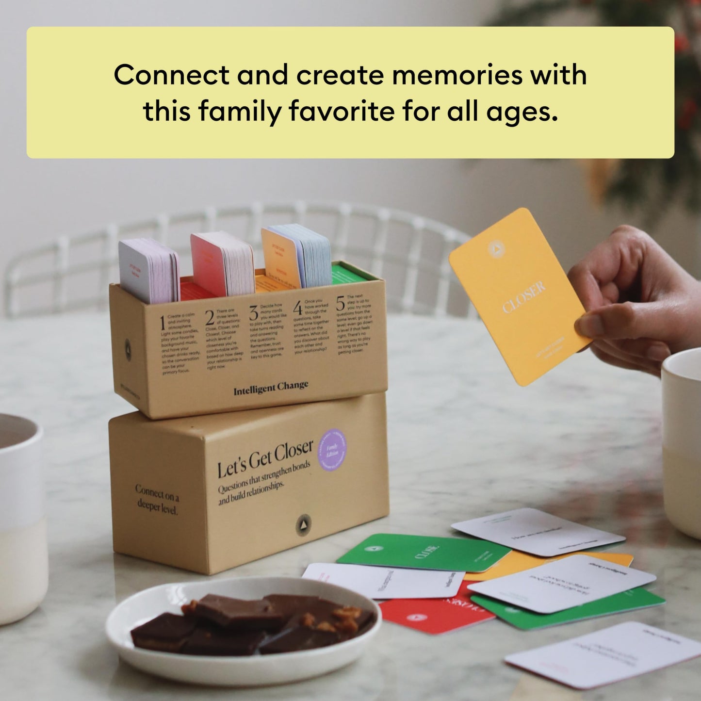 Intelligent Change Get Closer: Family Bonding Question Card Game – 100 Cards for Meaningful Conversations