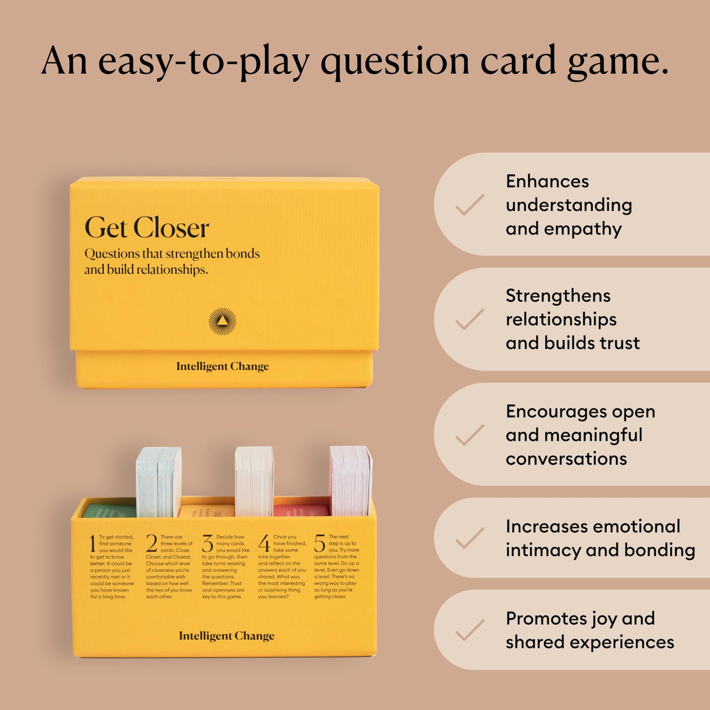 Intelligent Change Get Closer: Social Bonding Card Game — 100 Conversation Starters