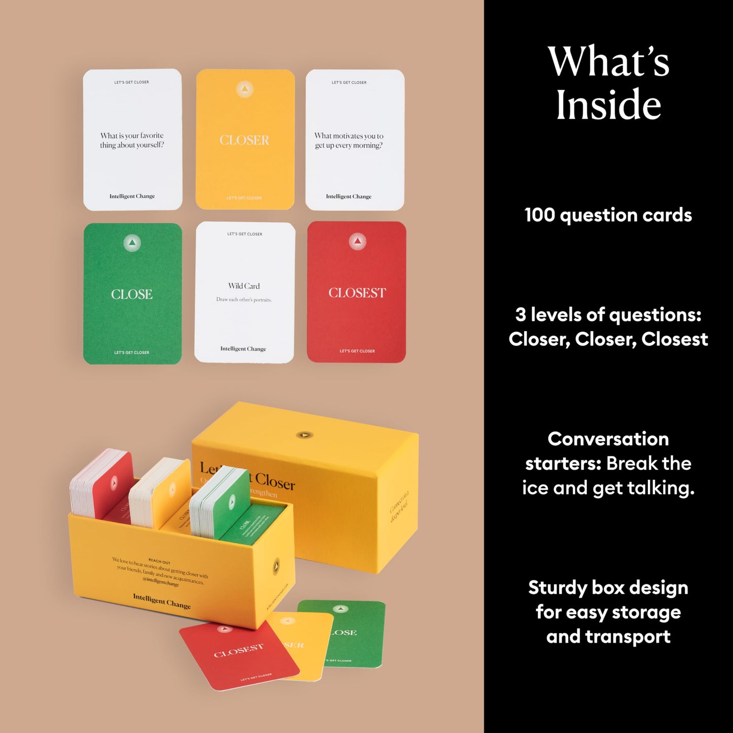 Intelligent Change Get Closer: Social Bonding Card Game — 100 Conversation Starters