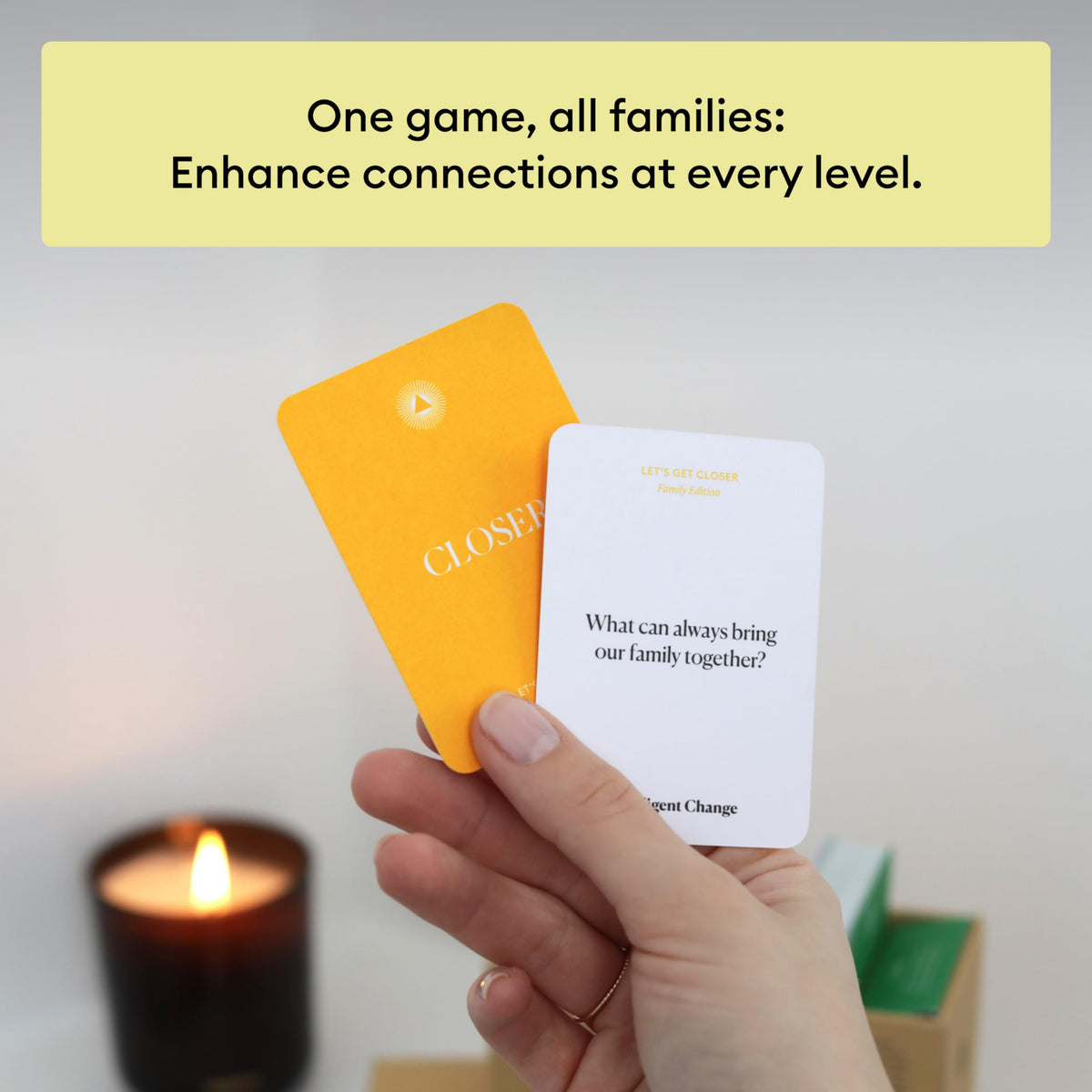 Intelligent Change Get Closer: Family Bonding Question Card Game – 100 Cards for Meaningful Conversations