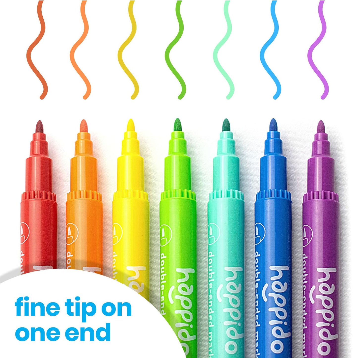 International Arrivals Happido 36-Count Double-Sided Markers – Non-Toxic, Reusable Carry Case