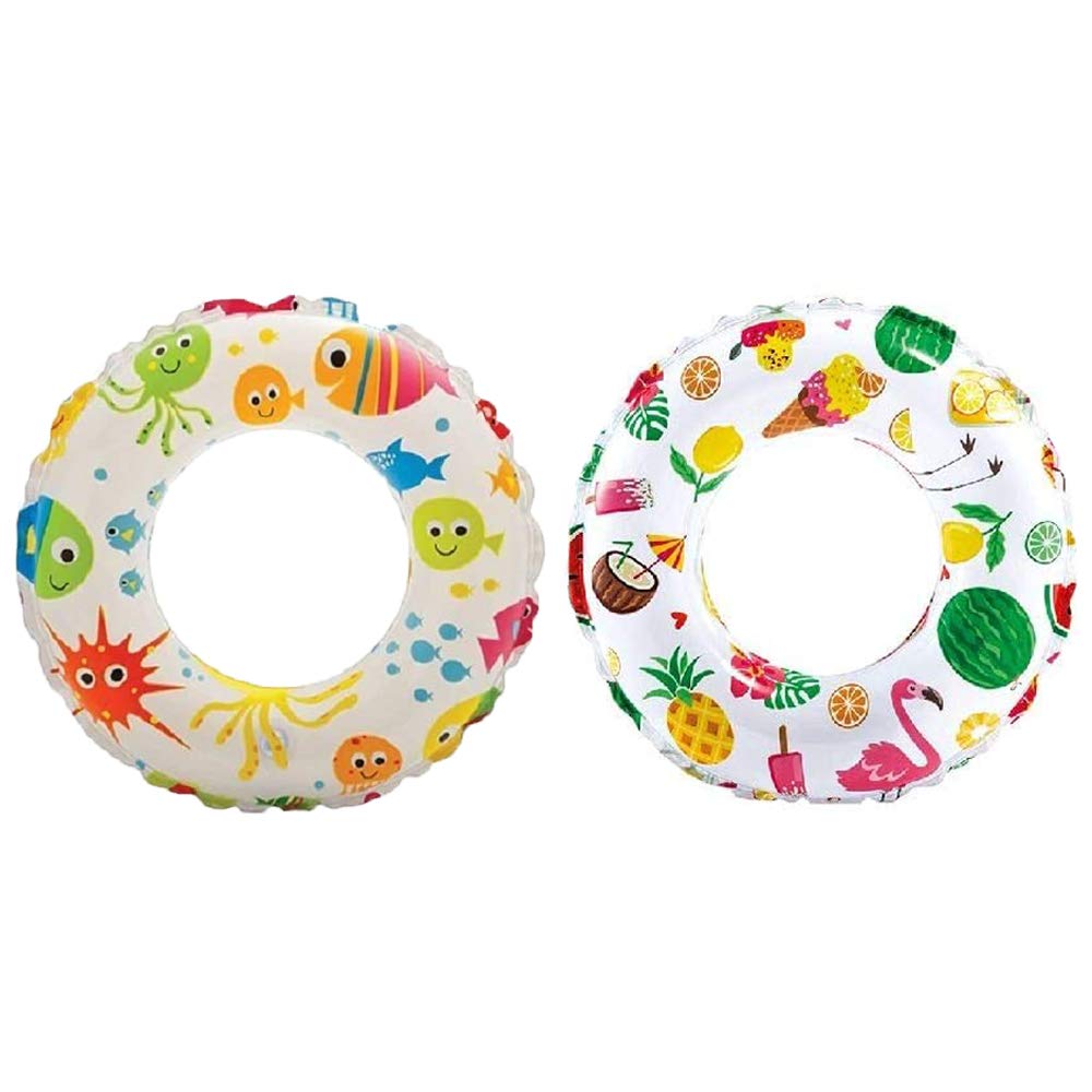 Intex Recreation Lively Print Swim Ring – 20-Inch Pool Float (Pack of 2, Assorted)